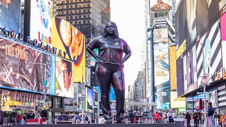 Contemplative Bronze Sculpture 'Grounded in the Stars' Lands in Times Square