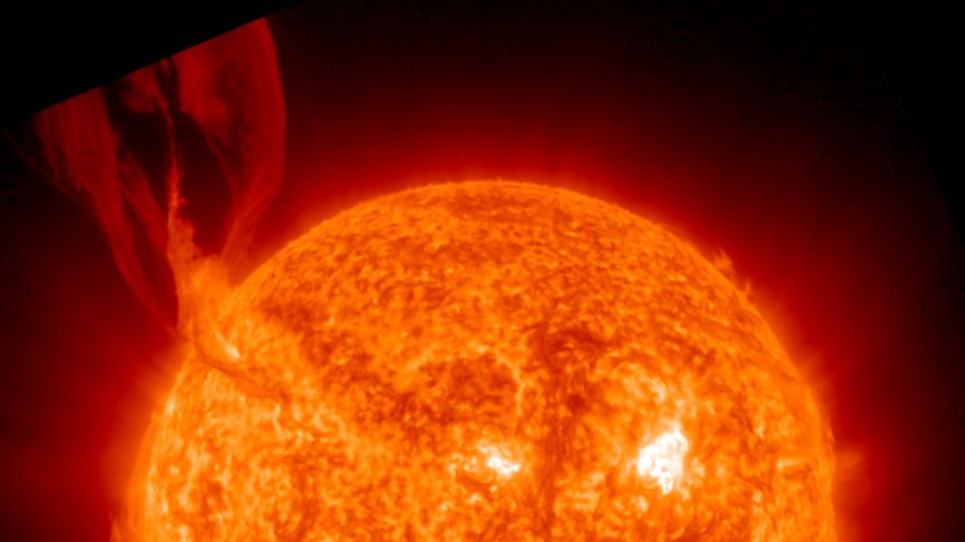 Massive Solar Filament Eruption Observed; Earth Dodges Direct Impact