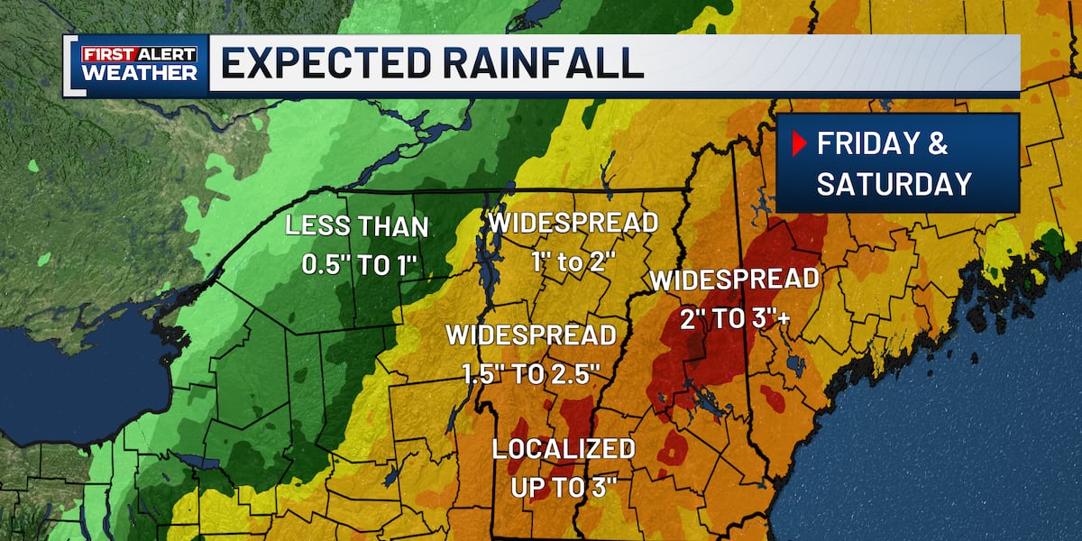 Vermont Faces Heavy Rain, Flood Watch Issued for Southern Counties